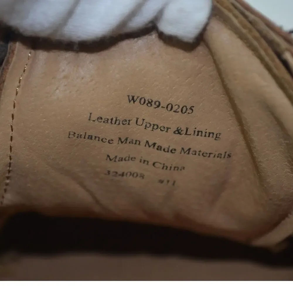 Borelli Brown Men's Oxford Lace Up Leather Round Toe Size 11